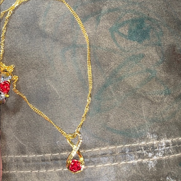 .925 Sterling silver, gold and diamond set - Picture 5 of 5